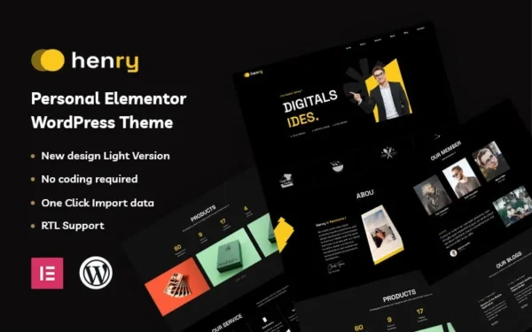 Henry – Personal Elementor WordPress Theme