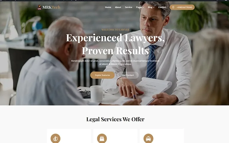 Mrktech – Lawyer and Attorney WordPress Theme