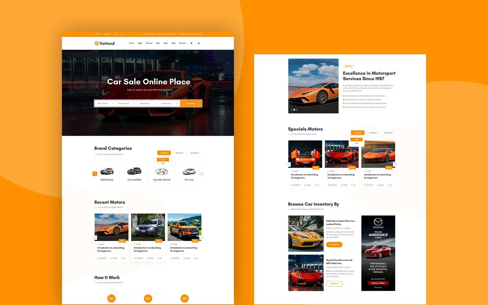Xattend – Car PSD Template