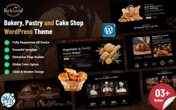 Bekland - Bakery, Pastry And Cake Shop Themes