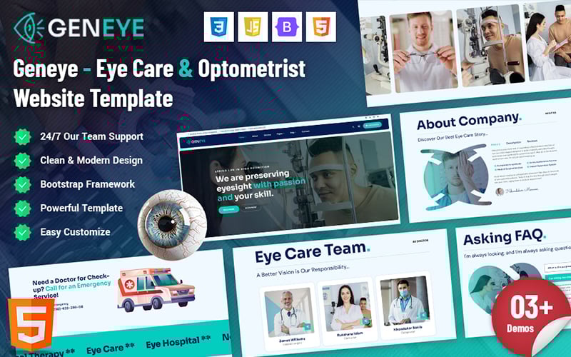 Geneye - Eye Care &amp_ Optometrist Website Template