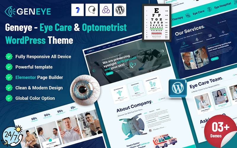 Geneye - Eye Care &amp_ Optometrist WordPress Theme