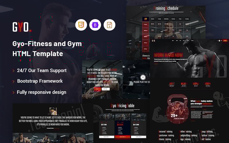 Gyo - Fitness and Gym Website Template - elementor loading issues