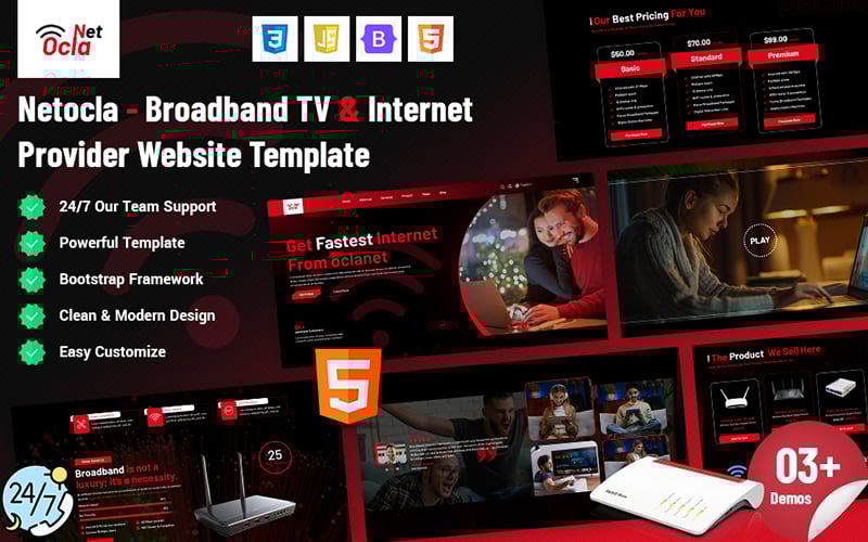 Netocla - Broadband TV Internet Provider Website Template