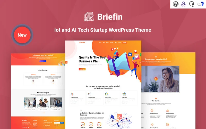 Briefin- is an IT and AI Tech Startup Responsive WordPress Theme