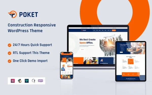 Poket – Construction Responsive WordPress Theme