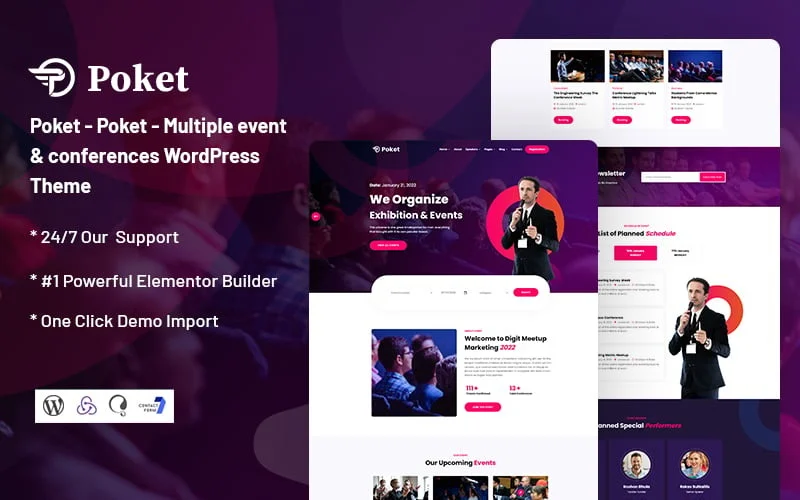 Poket - Multiple Event & Conferences Responsive WordPress theme