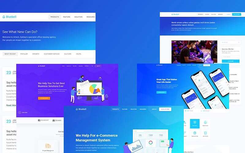 Bluebell - Software, Web App And Startup Tech Company WordPress theme